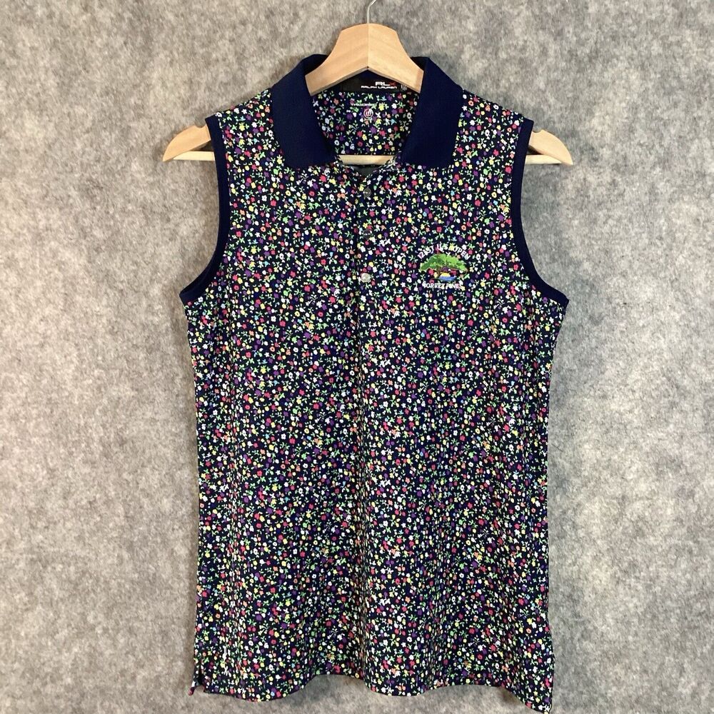 RLX RALPH LAUREN Tailored Fit Floral Print Sleeveless Women’s Polo Size Medium
